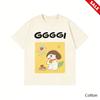 Luxury Style GGGGGI Kawaii Dog with Orange Print Tee Unisex, Japanese Style Soft Comfy Cotton Short Sleeve