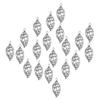 2x20Pcs Hollow Alloy Leaf Pendant 4x1.6cm Jewelry DIY Making Necklace Keyring