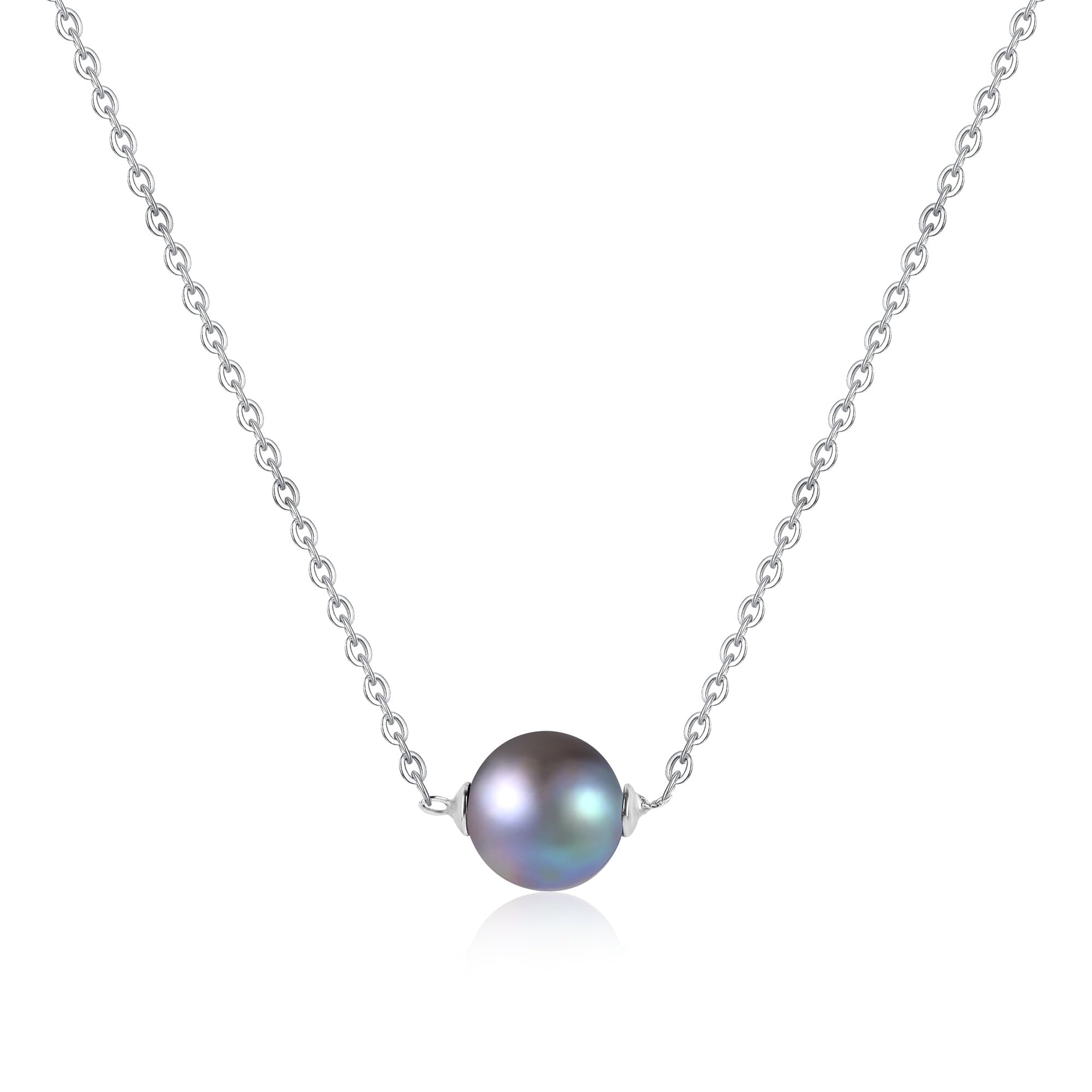 

[KOAI] Black Pearl Pendant Birthstone Black Pearl Necklace for Women