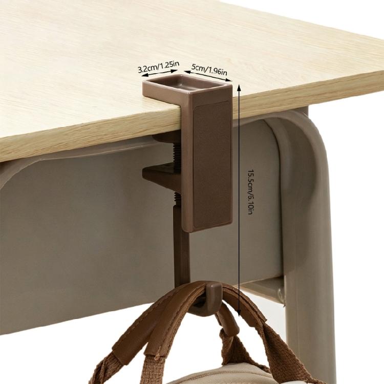 Shelf and Desk Bag Hook with Adjustable Grip, Removable Edge-Mount Backpack Holder for Study Table, Wardrobe Storage