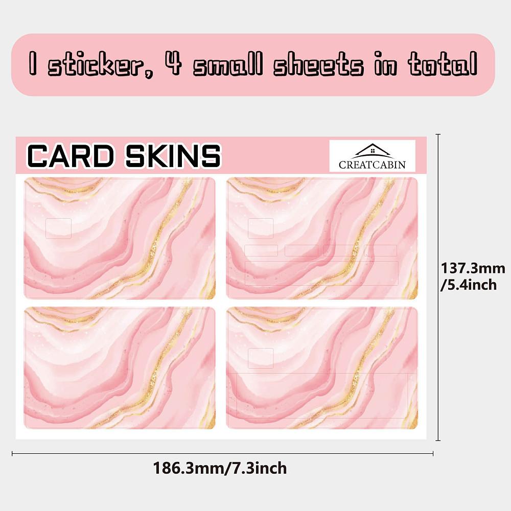 PVC Plastic Waterproof Card Stickers Self-adhesion Card Skin for Bank Card Decor Rectangle Others 186.3x137.3mm