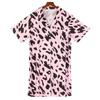 Dámská letní klopa Cardigan Noční košile s leopardím vzorem Pyžamo s krátkým rukávem
