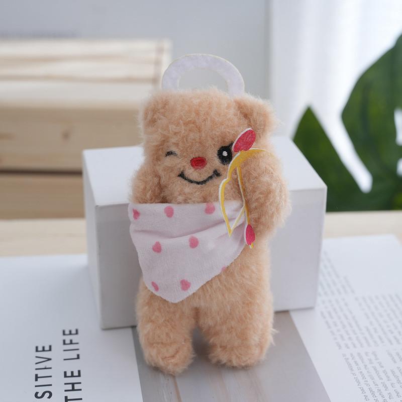 Charming Butter Bear Plush Keychain Soft Long Plush Stuffed Animal For Bags Angel