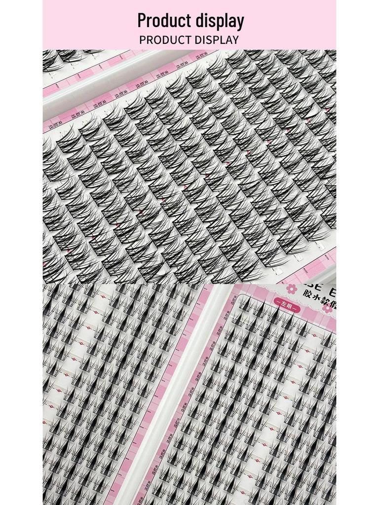 Cross-Border Large Capacity Glue Style False Eyelashes - 32 Rows Natural Lively Photogenic Comic Segmented Lashes