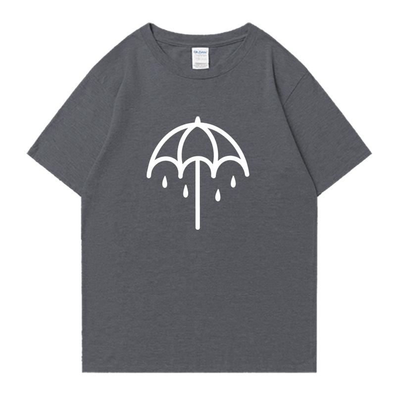 Umbrella Bring Me The Horizons Metal Washed Oversized T-shirt Street Hip Hop 100% Cotton Men Women Short Sleeve T-shirts Unisex