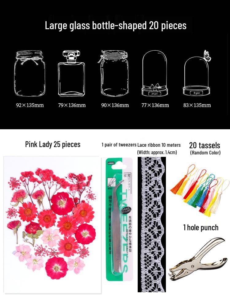 Handmade Transparent Bottle Embossing Film for Spring Plant Specimen Bookmarks