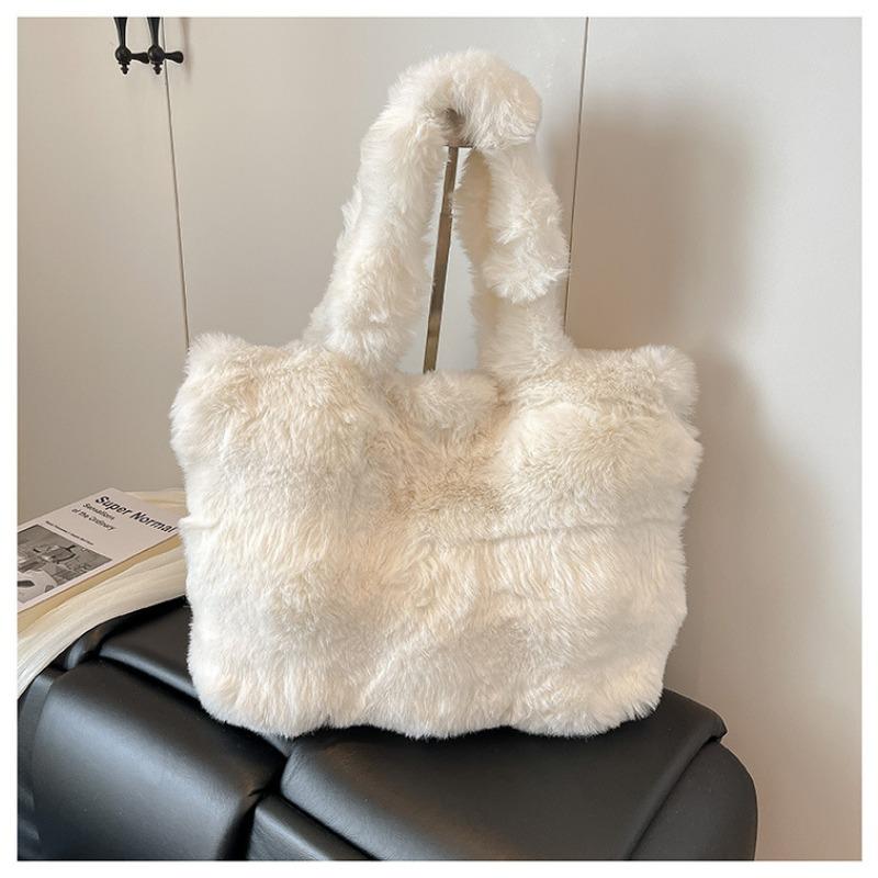 Plush Bag Women's Large-capacity New Autumn and Winter Shoulder Underarm Bag Plush Commuter Tote Bag