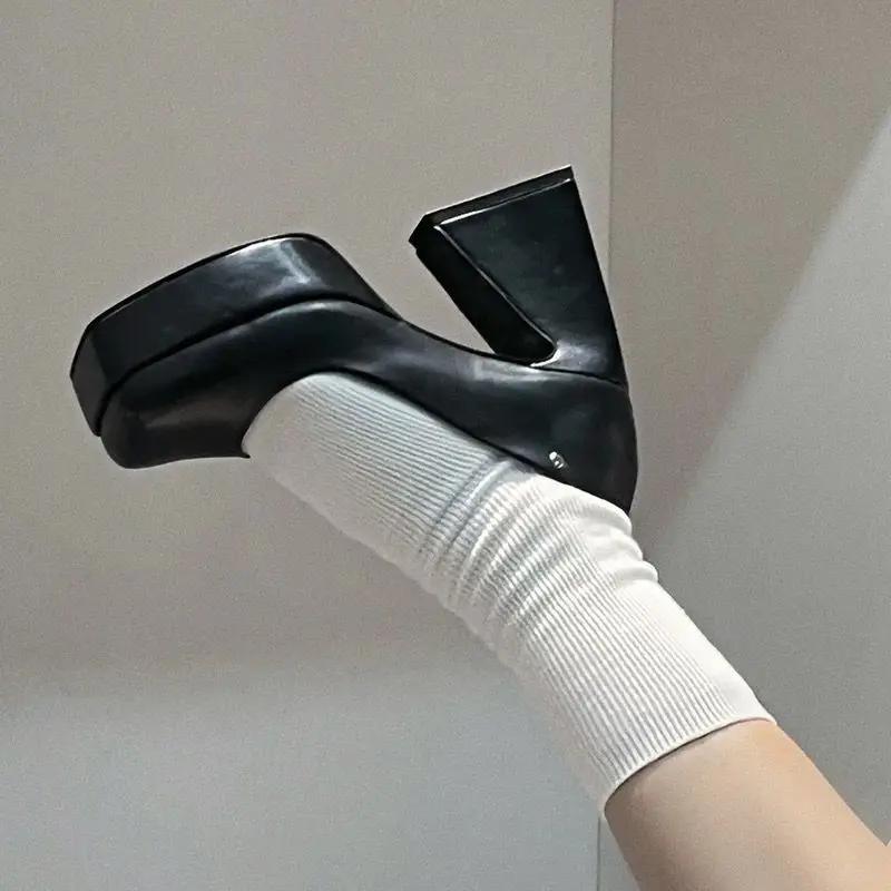 Fashion Women's Heels Business Attire Black Pumps Lady Shoes Square Party Dance Sandals Waterproof And Anti Slip Elegant High Heels