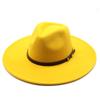 Wool Big-Brimmed Jazz Top Hat For Men And Women, Casual Concave Shape Big-Edged Jazz Hat 9.5Cm