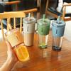1pc 710Ml/24Oz Large Capacity Coffee Cup | Plastic High Temperature Resistant Sports Water Bottle, Reusable Cups with Straws