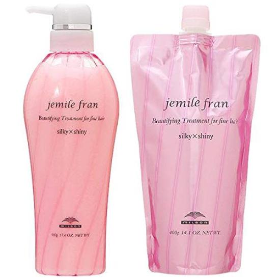 

MILBON Gemile Fran Treatment Silky Shiny 500 мл Treatment Silky Shiny 400 мл Refill [Набор] + [Товар]