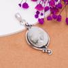 Natural White Howlite - United States 925 Sterling Silver Pendant V7715, White Pendant, Oval Pendant, Valentin's Day Gift, Gift For Her, Birthday Gift