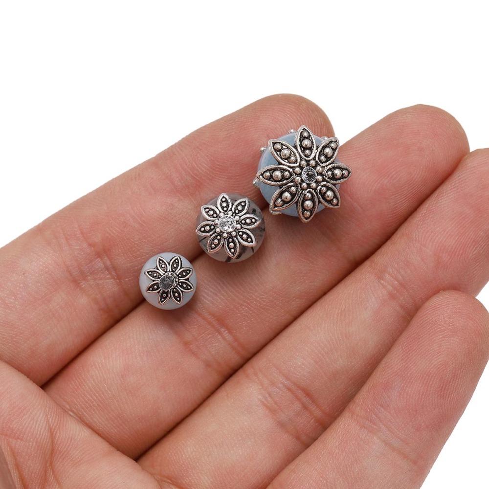 20-100pcs/Lot 7 9 13 Mm 8 Petals Antique  Relief Flower Loose Sparer End Bead Caps For DIY Jewelry Making Findings Earrings