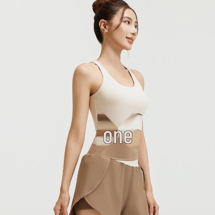 Nude Feeling Yoga Set: Color Block Anti-Exposure Two-Piece Sports Shorts