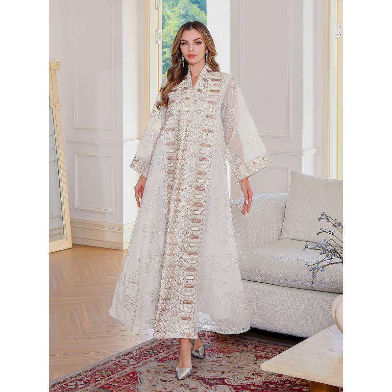 Light and Cool Dubai Europe Robe Middle East Plus Size Big Man Arab Embroider Dress Dresses