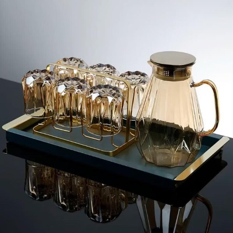 Light Luxury Diamond Glass Cup and Kettle Set