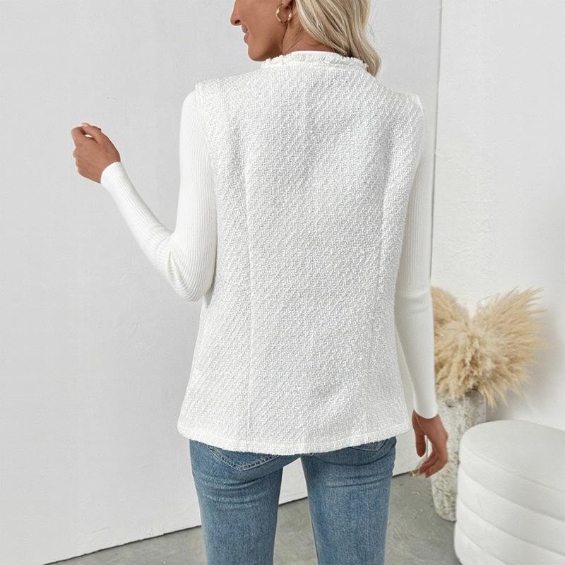 Die neue einfarbige, hochwertige und elegante Strickweste für Damen im Herbst
