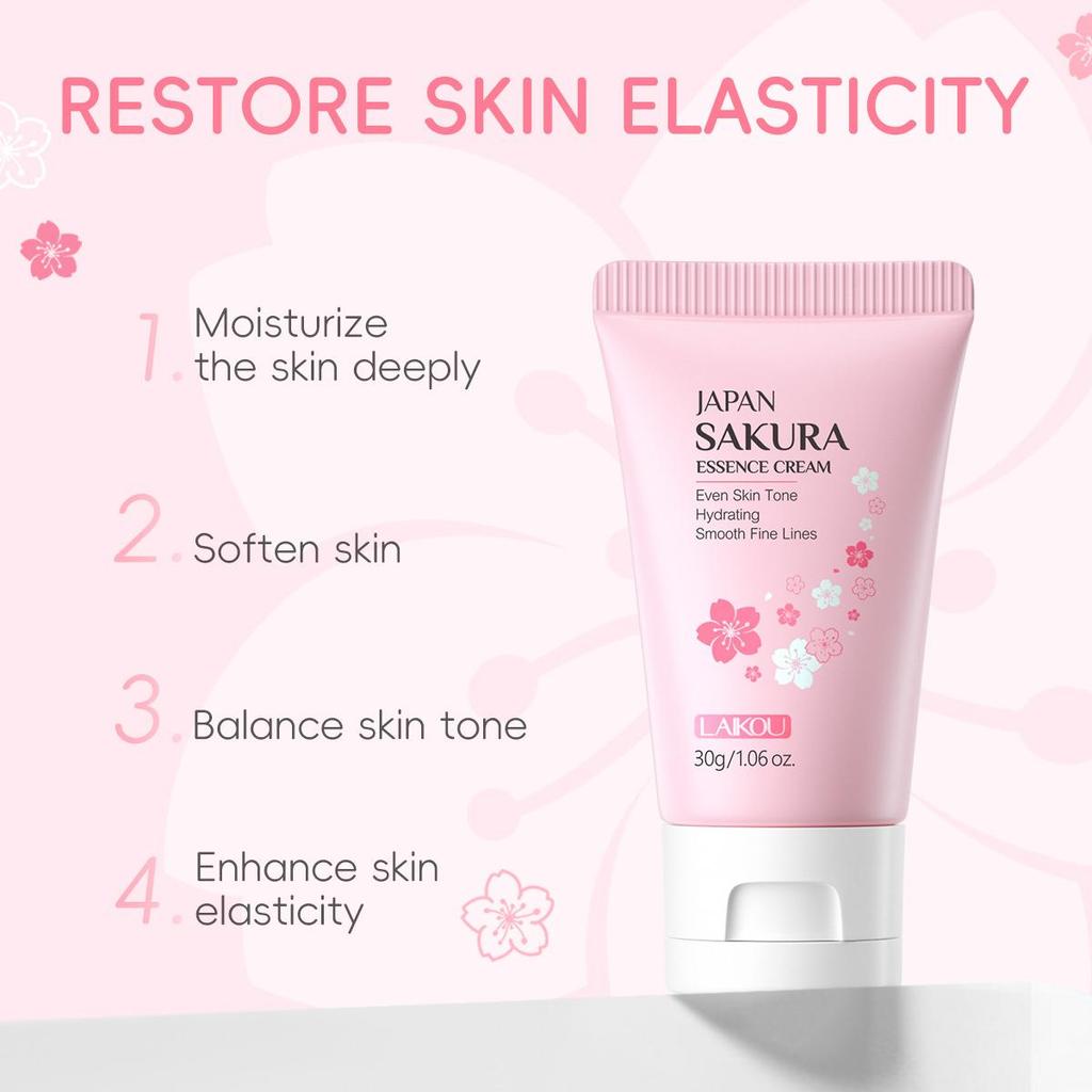 LAIKOU Japan Sakura Essence Face Cream Hydrate Nawilżający Cherry Blossom Odświeżający Essence Facial Lotion 30g