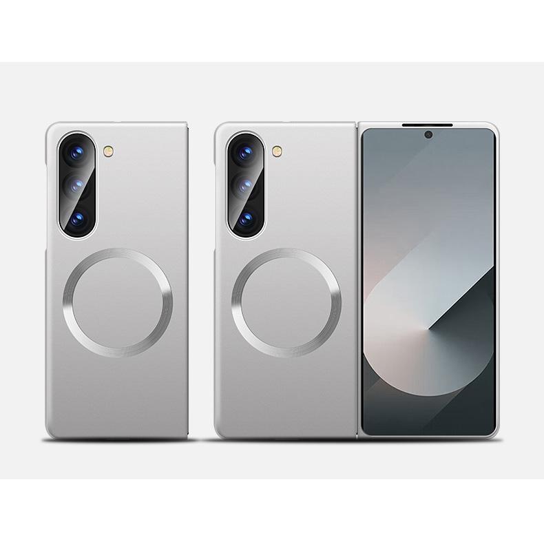 Luksusowe magnetyczne smukłe 2-częściowe składane etui do Samsung Galaxy Z Fold 6 Fold 5 Fold 4 Fold 3 Jednolity kolor Twardy komputer Odporny na wstrząsy Bezprzewodowe ładowanie Telefonu