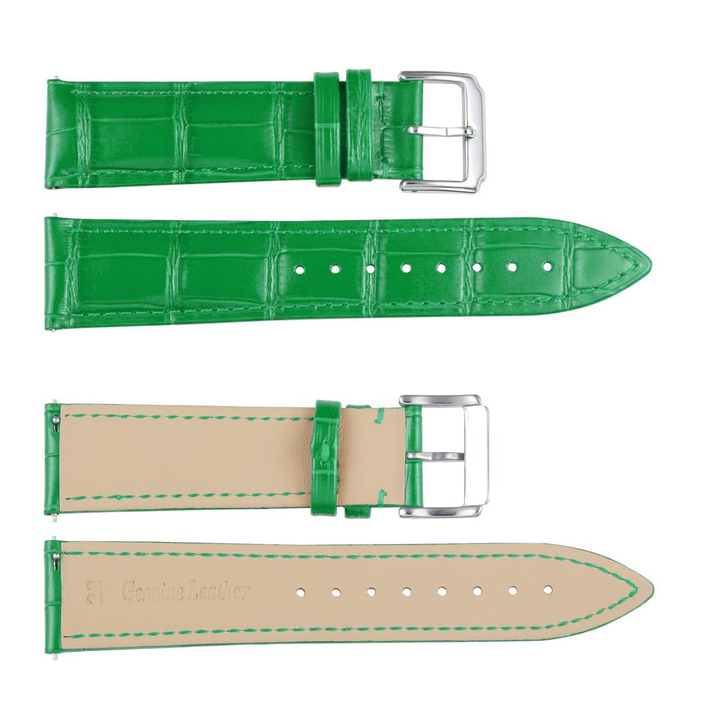 BINLUN Leather Watch Quick Replacement Strap for Men and Smartwatch Strap with Crocodile Leather Pattern Band, Release, Women, (16mm, Green)