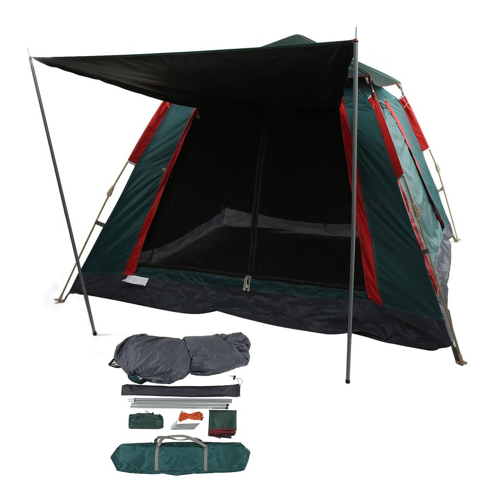 Camping Tent with Vinyl Coating 3 To 4 Person Waterproof Automatic Double Layer Family Tent for
