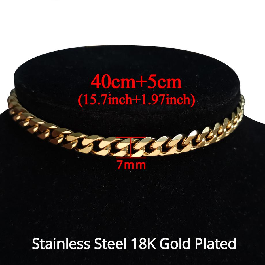 Gold Color Stainless Steel Choker Necklace Women Hip-hop Punk Short Box Link Neck Chains for Women Jewelry Collares De Moda 2019