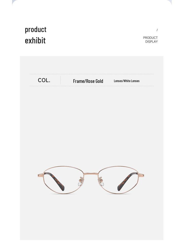 High-Sense Cat-Eye Silver Eyeglass Frames for Myopia 98695