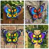Metal Butterfly Wall Art Decor for Garden Yard Patio, Large Iron Whimsical Hanging Sculpture, Outdoor Fence Farmhouse Backyard Accents