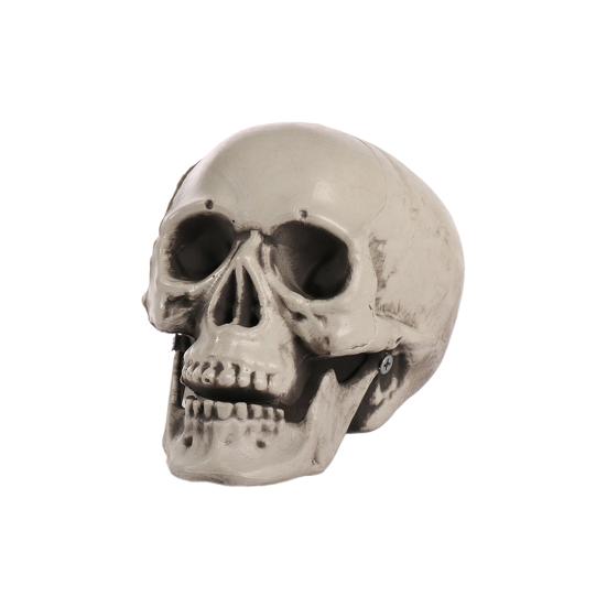 Halloween Skull Head Decor Plastic Realistic Human Skull Figurine for Graveyard Scene Haunted House Bar Home Table Decorations