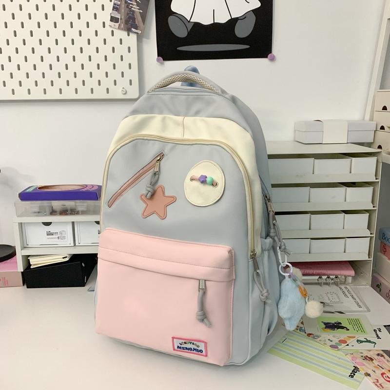 Campus junior high school student schoolbag female college student simple Korean version large capacity computer travel bag lightweight high school b