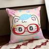 Obsessed Fish Lover Cat Cushion Cover Reversible Soft Durable Pillow Cover Home  Car MultiScene Use for Daily Comfort