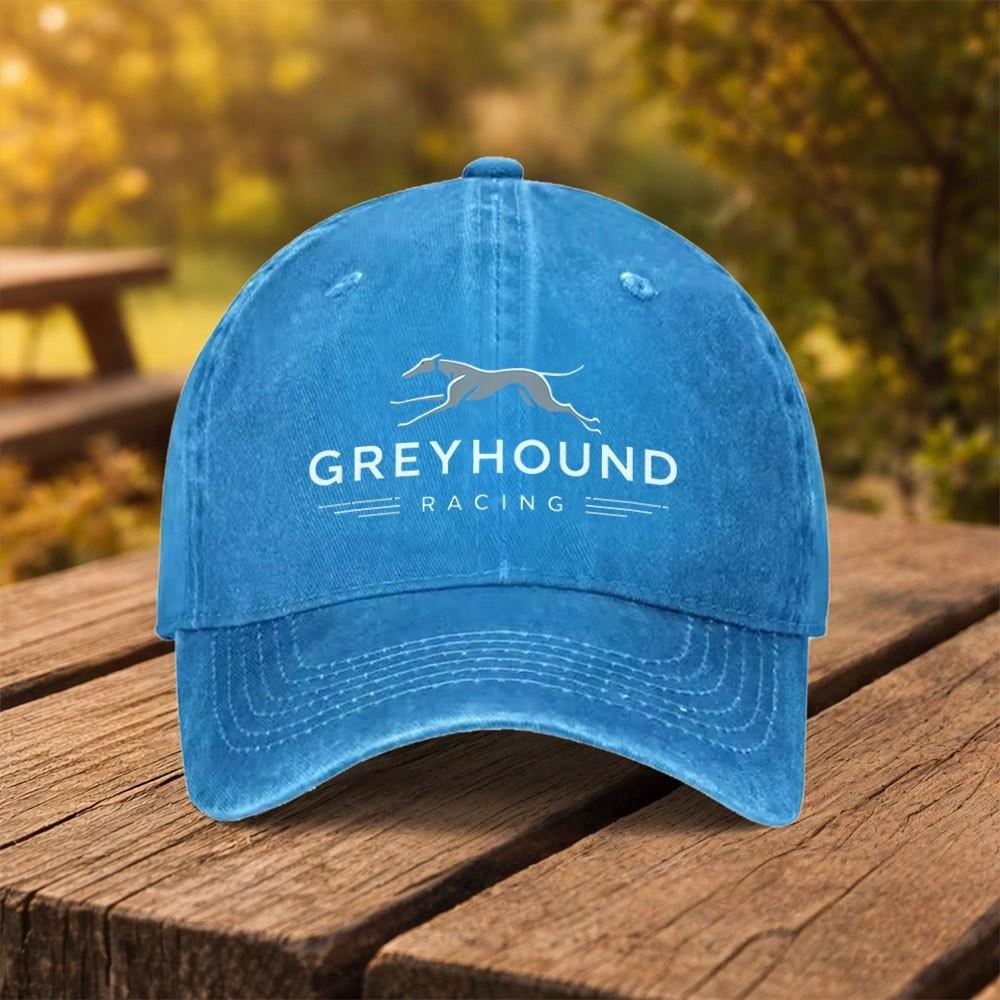 Greyhound Racing Baseball Cap Washed Cotton Adjustable Outdoor Sports Graphic Hat