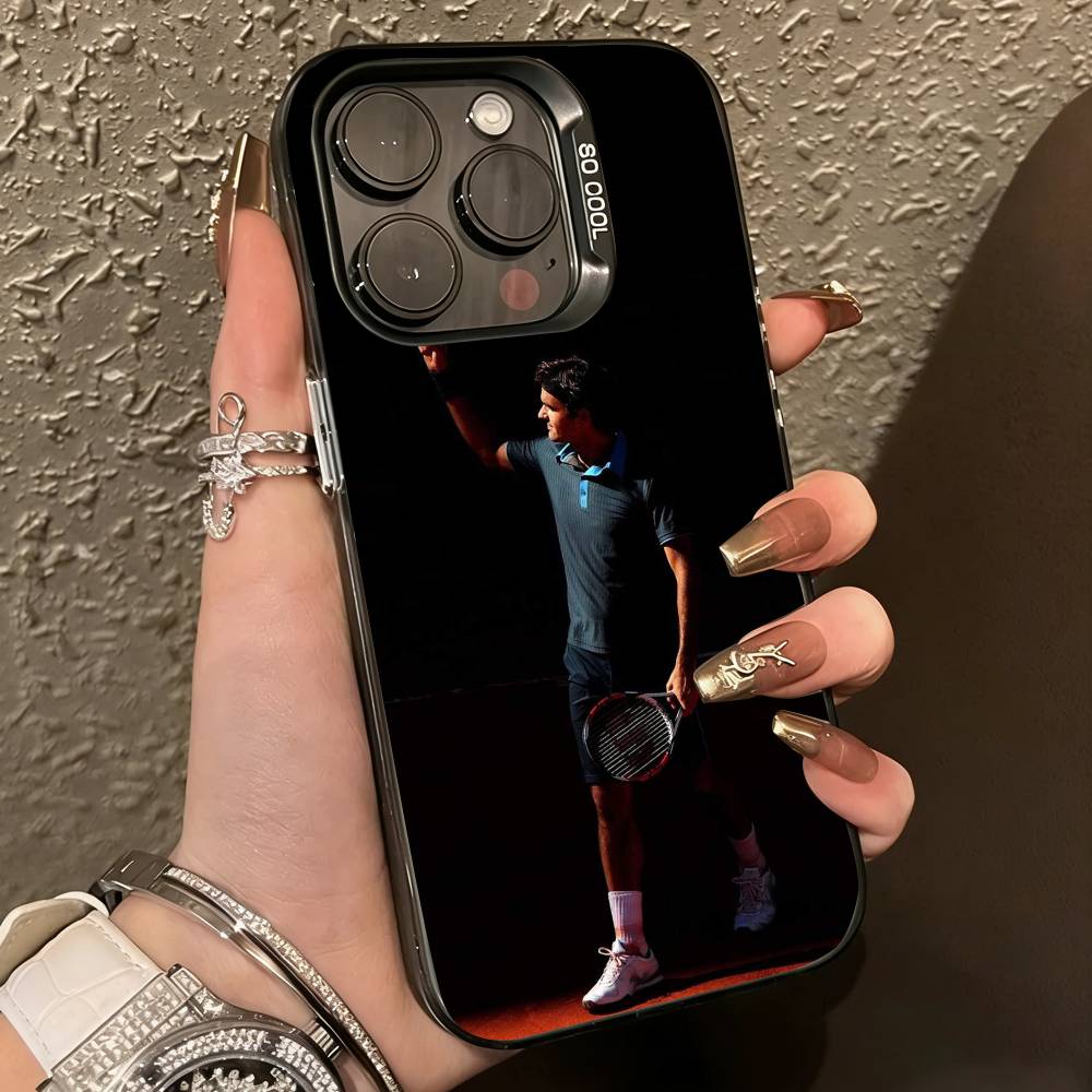R-Tennis Roger Federer-r   Phone Case For iPhone 17,16,15,14,13,12,11 Plus,Pro Max,XS,Colorful Silver Phone case Funda Cover