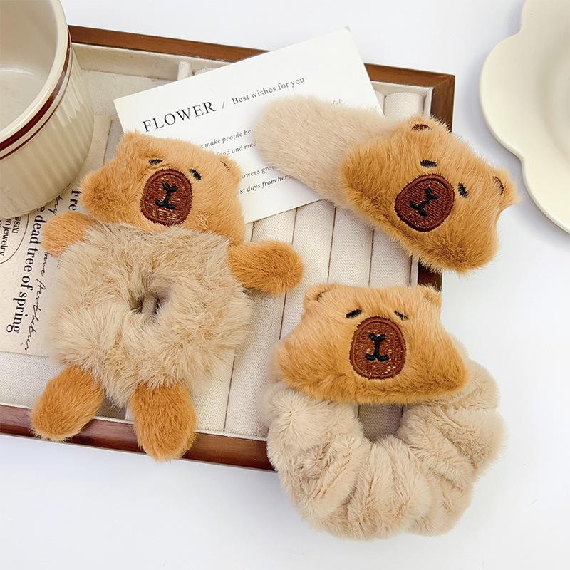 Mädchen Haarband Haarschmuck Niedliches Flauschiges Capybara Haarband Haargummis Haarspangen Haarbänder Capybara Liebhaber Geburtstagsfeier Geschenk