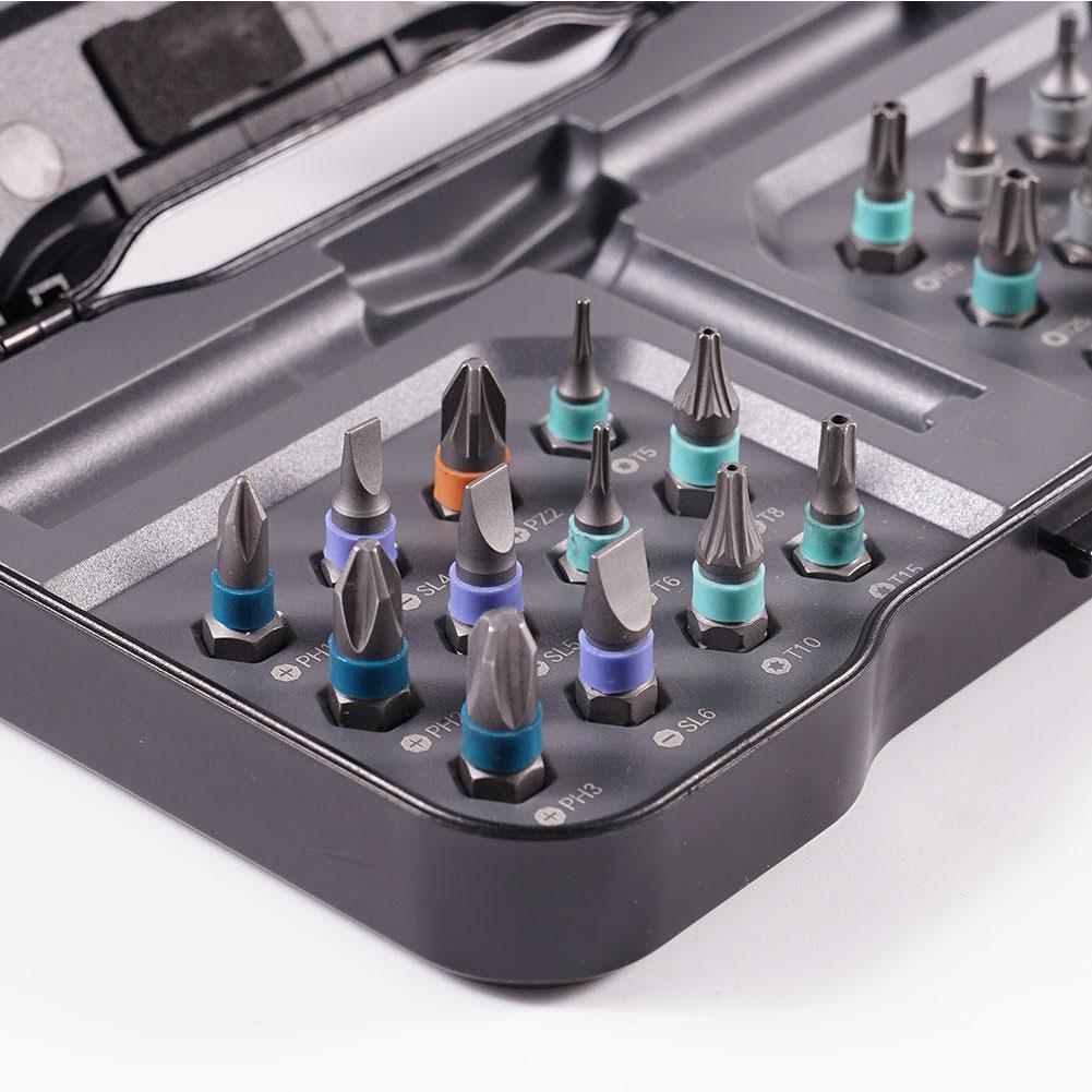 Multi-purpose 24 In 1 Ratchet Wrench Screwdriver S2 Magnetic Bits Detachable T Ratchet Handle Magnetic Screw Screwdriver Tool