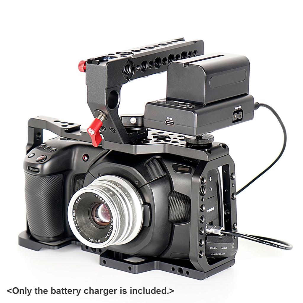   NP-F Battery   with 21W Type-C PD Input USB-A/ D-tap/ Type-C PD Outputs 1/4 Inch Screw Hole Multi-use Powering Adapter Fast Charging Repl