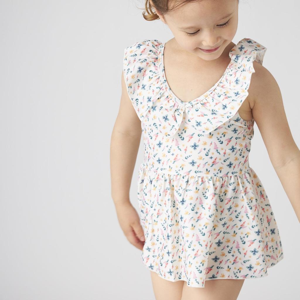 Marie Claire MC ENFANTS Ruffle Collar One-Piece Swimsuit for Toddlers, Size 125701 OWT 130