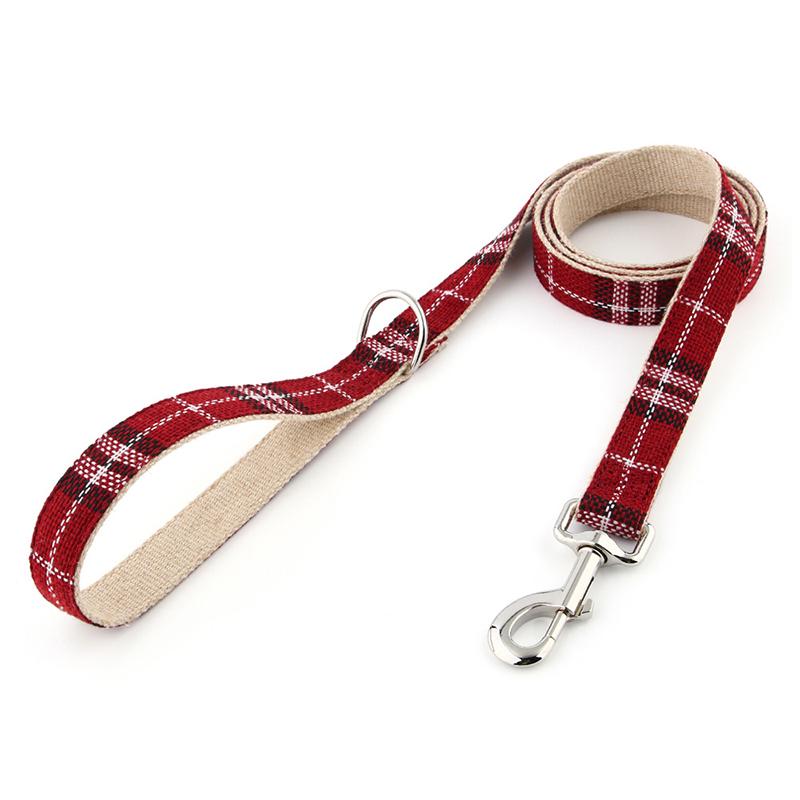Durable Eco-friendly Cotton-linen Pet Leash Non-slip Anti-lost Fashion Plaid Dog Leash Personalized Mascotas Perros Accesorios (Red,S(2.0x122cm)) красный