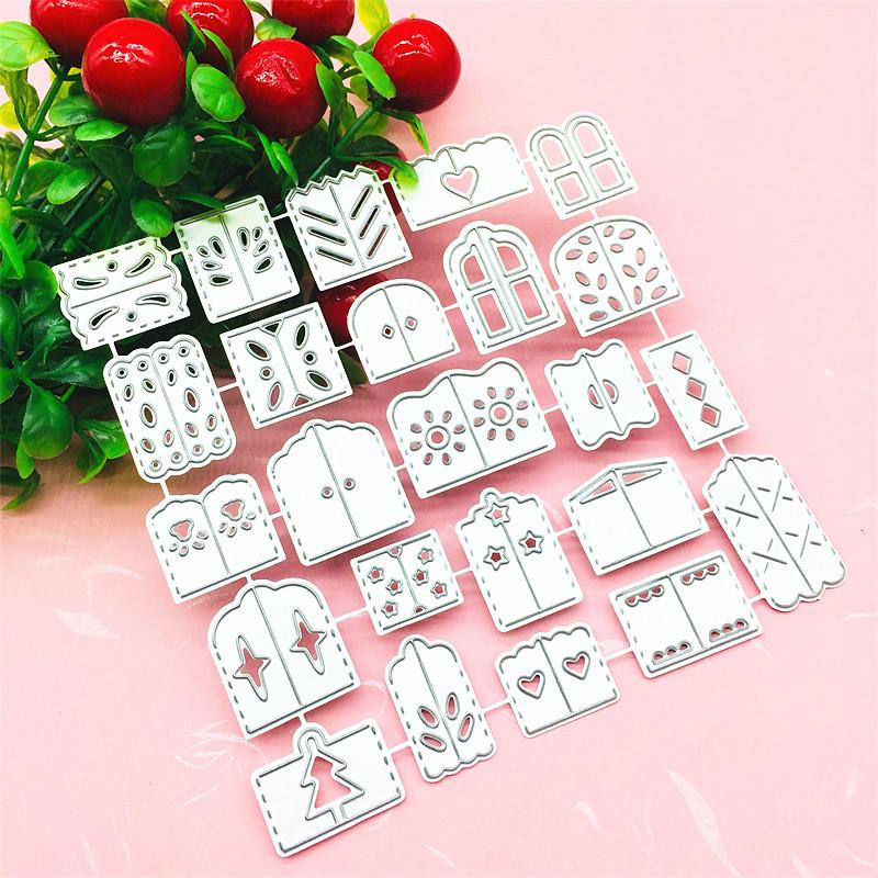 Una varietà di modelli di finestra modelli di carta artistica metallo taglio muore fai da te scrapbooking goffratura stencil carta artigianale modello di album