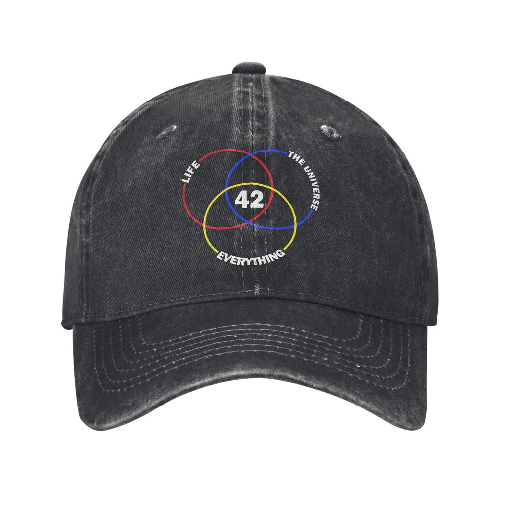Keine Panik Die Antwort auf die Frage nach dem Leben dem Universum und dem ganzen Rest Douglas Adams Merch Baseballkappen Unisex Täglich Verstellbare Sonnenkappe