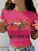 Summer Letter Slim Fit Crew Neck T-Shirt Women's Top Short