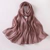 Fashion Solid Color Silk Scarf Chiffon Shining Chiffon Hijab Veil Soft Long Sunscreen shawl Outdoor
