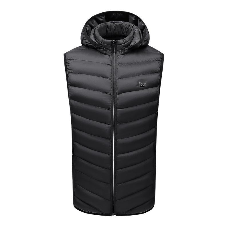 Men's Heated Hooded Winter Vest - Electric, Warm, Cotton, Plus Velvet