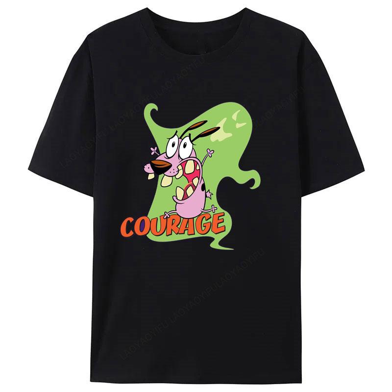 Courage The Cowardly Dog Animated Movie Promo Nerd T Shirt 2025 Summer New Arrival for Kids Gifts Clothes Camisa Creativity Tee