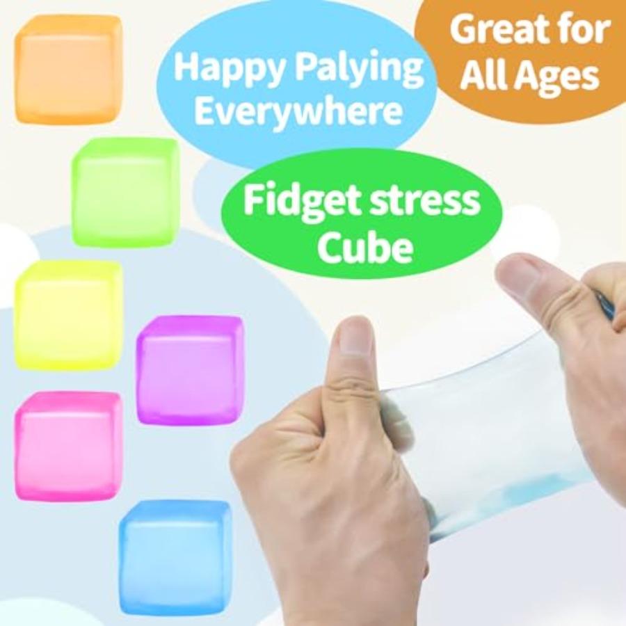 6 Pack Stress Cube Squishy Stress Balls For Adults,Sensory Fidget Toys For Anxiety Stress Relief, Calming Toys Slow Rising Stre