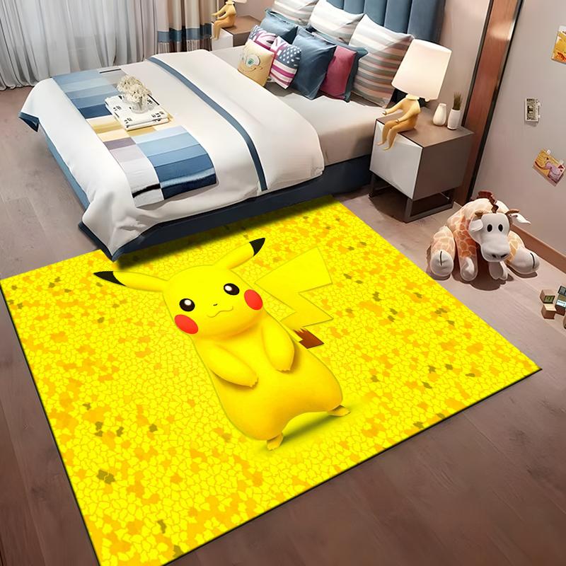 3D Pokemen-Pikachu Carpet Yoga Living Room Decor Children's Crawling Mat Doormat Living Room Rug Gifts for Family Kids Potdemiel
