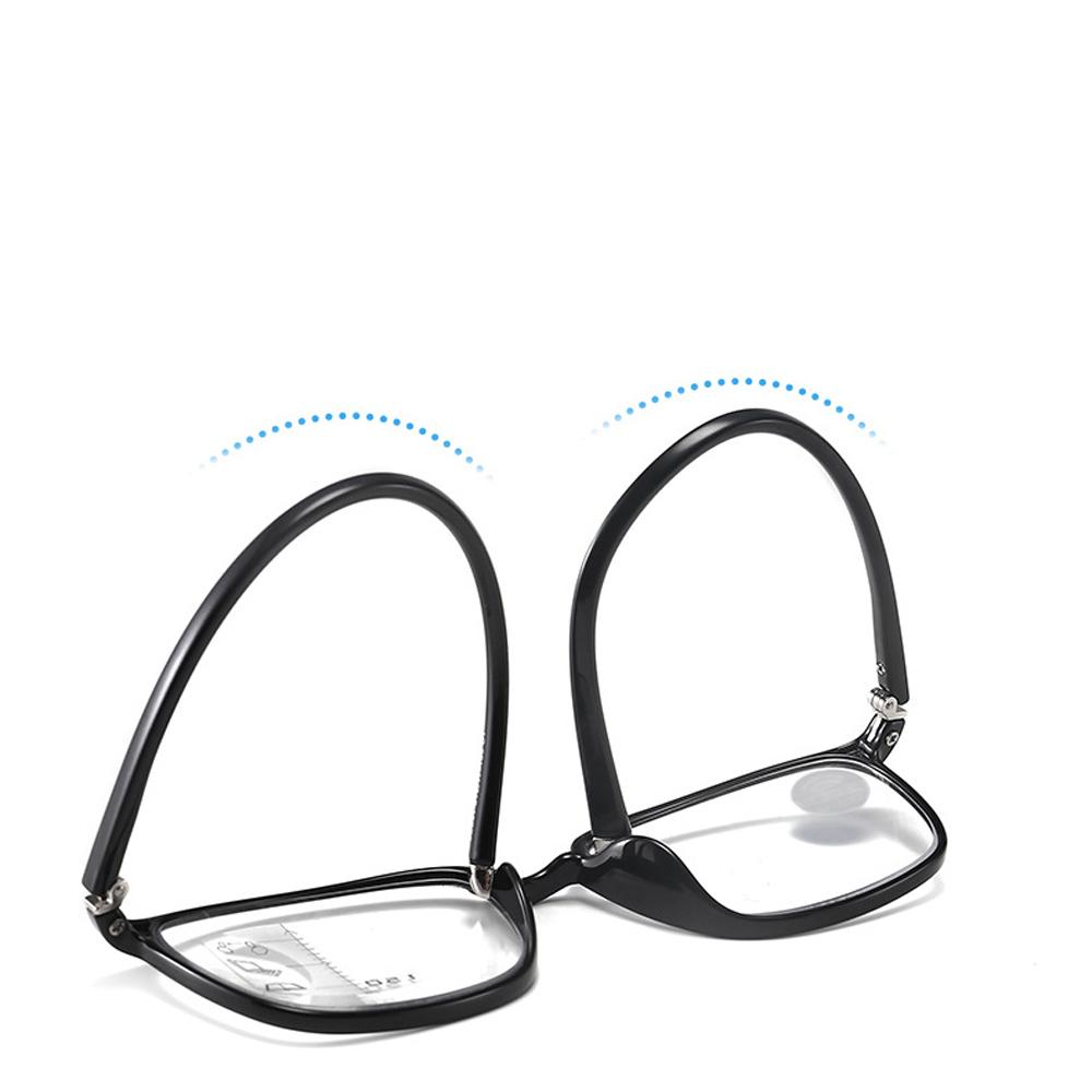 CLARA VIDA Ultra-light TR90 Progressive Multi-focus Anti-blue Reading Eye Glasses Men and Women Smart Squared+10+15 +20 To +40