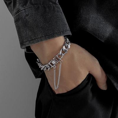 Alloy Personalized Hip-Hop Bracelet Men'S And Women'S Metal Chain Simple Atmosphere Versatile Jewelry