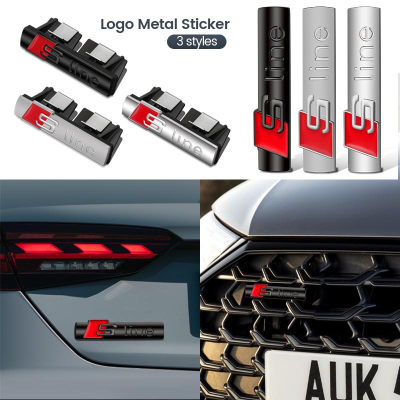 NEW hot Sline Metal Logo Car Sticker Aluminum Emblem For hot S Line Quattro A1 A3 A4 A5 A6 A7 A8 Q2 Q3 Q5 Q6 Q7 Q8 Accessories