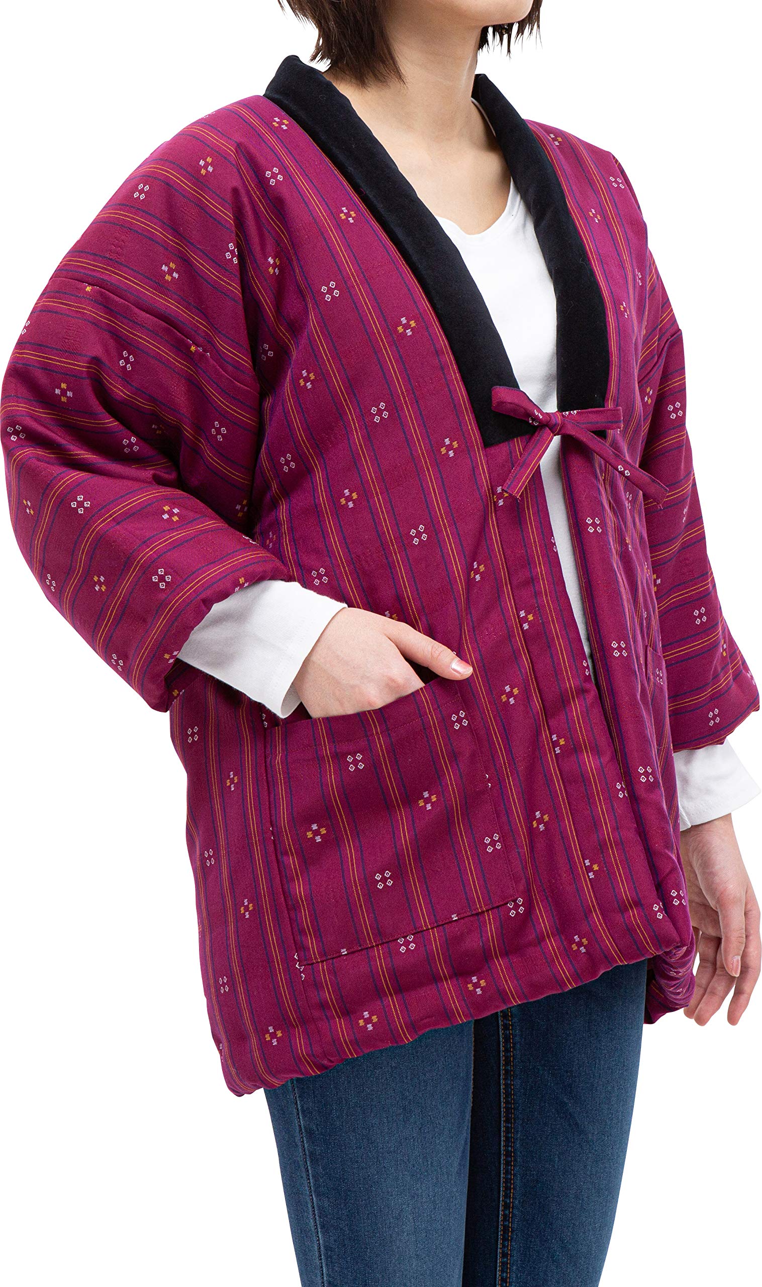 

Watanosato Hanten Size Warm and Filled with Expands When Dry Women s Kurume-woven (Women s Hanten) - S, Cotton, (S, 90)